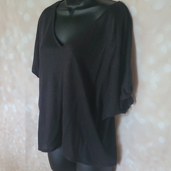 H&M Black Tie Sleeve Linen Top - Picture 5 of 6
